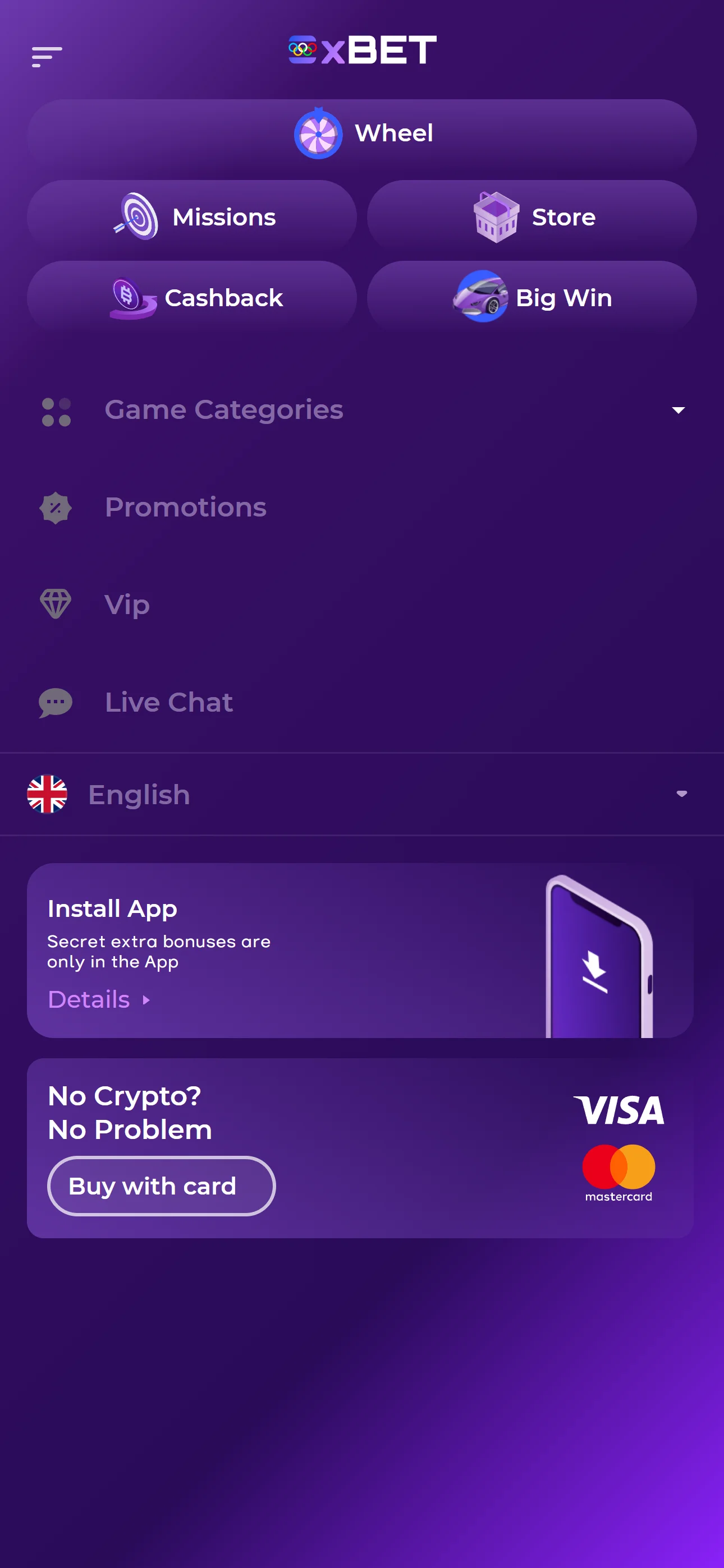 0xBet Casino — mobiel